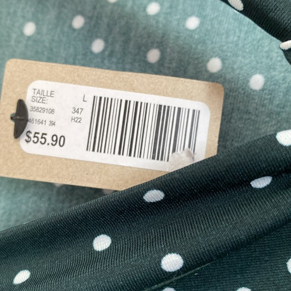 CLEARANCE!! RW & Co hunter green polka dot blouse - Picture 9 of 9